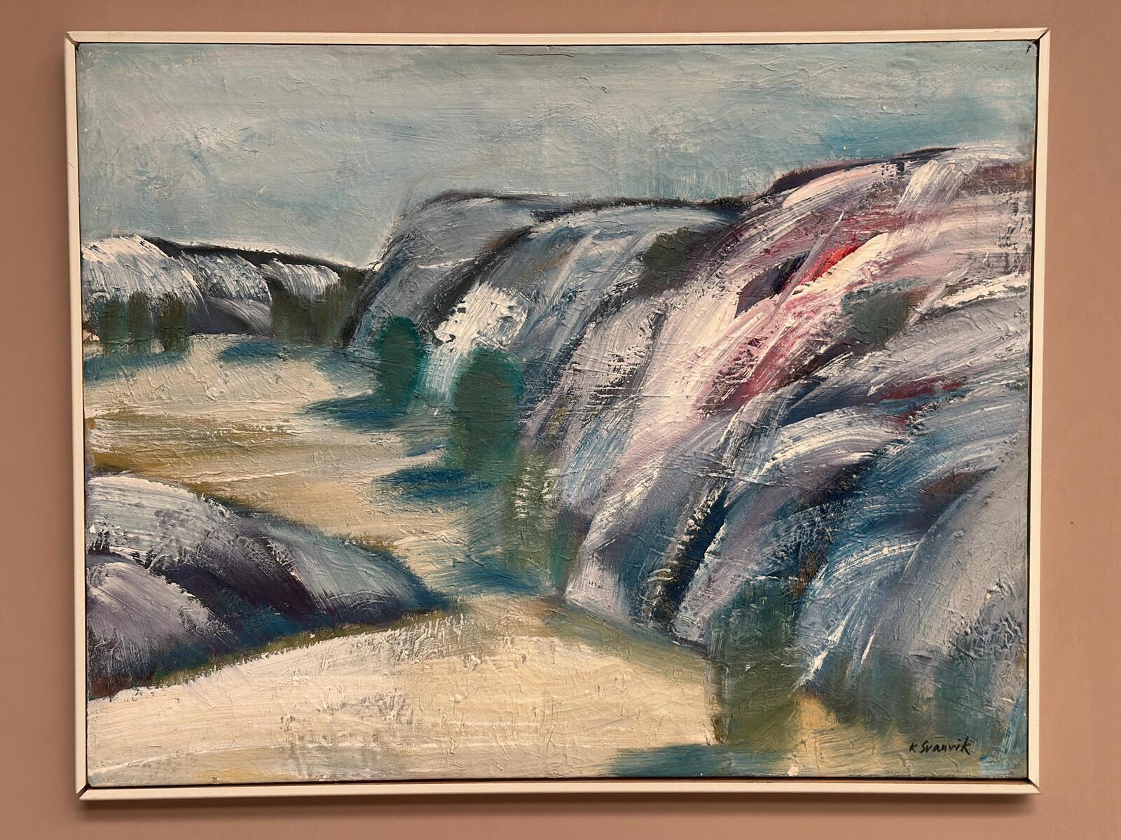 Swedish Oil on Canvas – “Valleys” by K. Svanvik – Signed