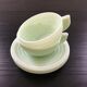 Pair of almond green opaline cups
