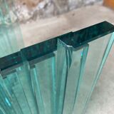 Blue tinted glass coffee table an80