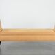 Mustard yellow fabric vintage bench from the late 20th century