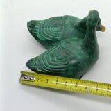 Deux canards verts et dorés en laiton