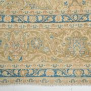 Sky Blue Hand Knotted Antique Vintage Persian Tabriz Rug, 293x407 Cm