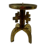 Brutalist bronze candleholder, 1970s