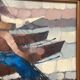 Swedish Oil on Panel"Fishermen" by Marylilla , Vintage and Framed