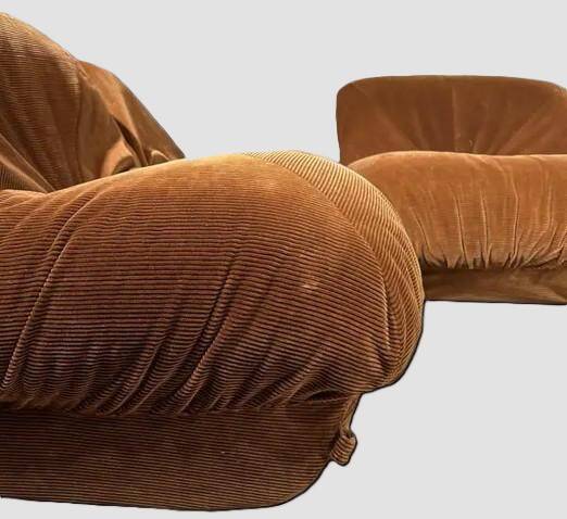 "Patate" armchairs and pouf, Airborne Publisher, 1970