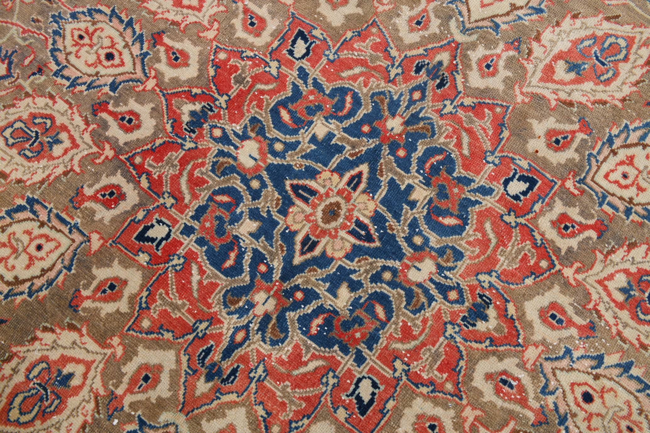 Grand Tapis Persan Ancien 300x397 cm, Médaillon et Motifs Floraux