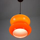 Suspension en verre orange du milieu du siècle