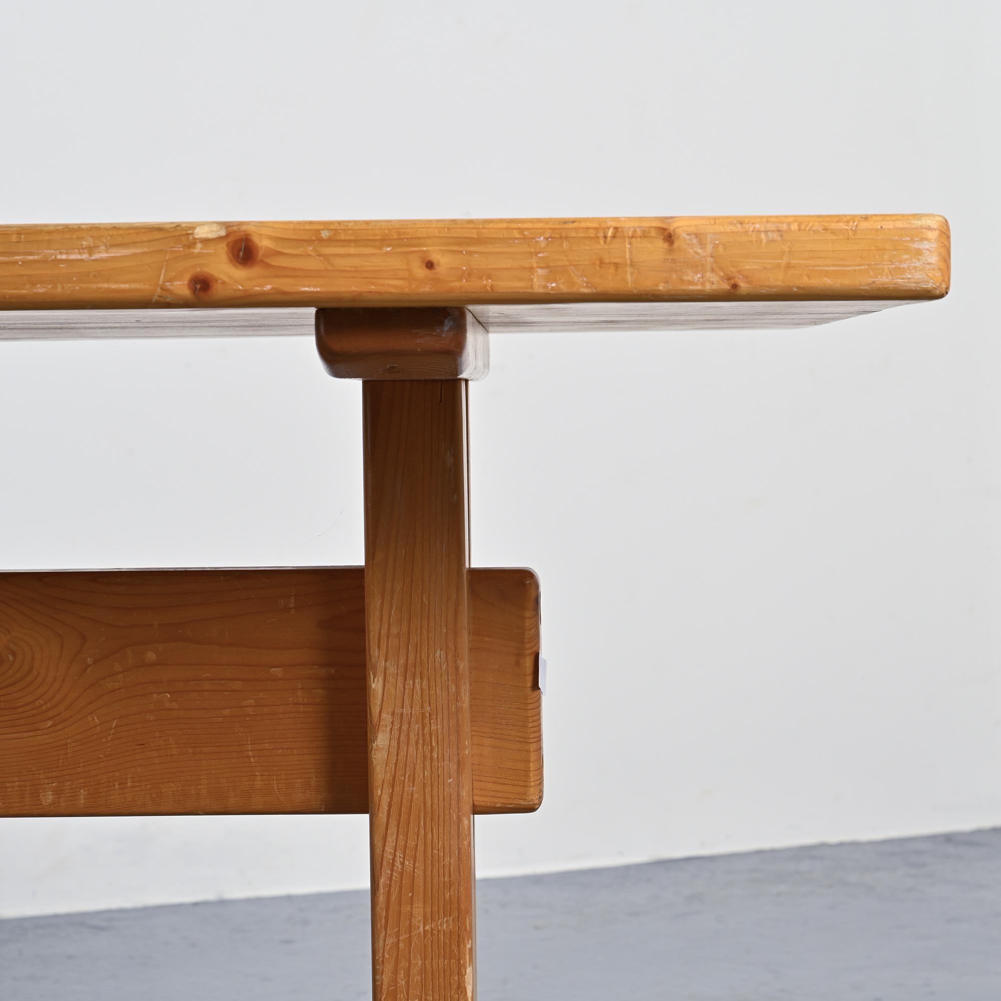 Solid pine table, Les Arcs, France.