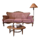 Fauteuil / canapé / trois places baroque vintage rose poudré