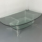 Space Age Italian modern Glass and Perspex Coffee Table, 1990s