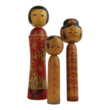 Set of 3 kokeshi (large size)