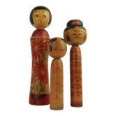 Set of 3 kokeshi (large size)