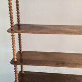 Vintage shelf turned wood and brass