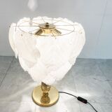 Vintage murano leaf table lamp, 1970s