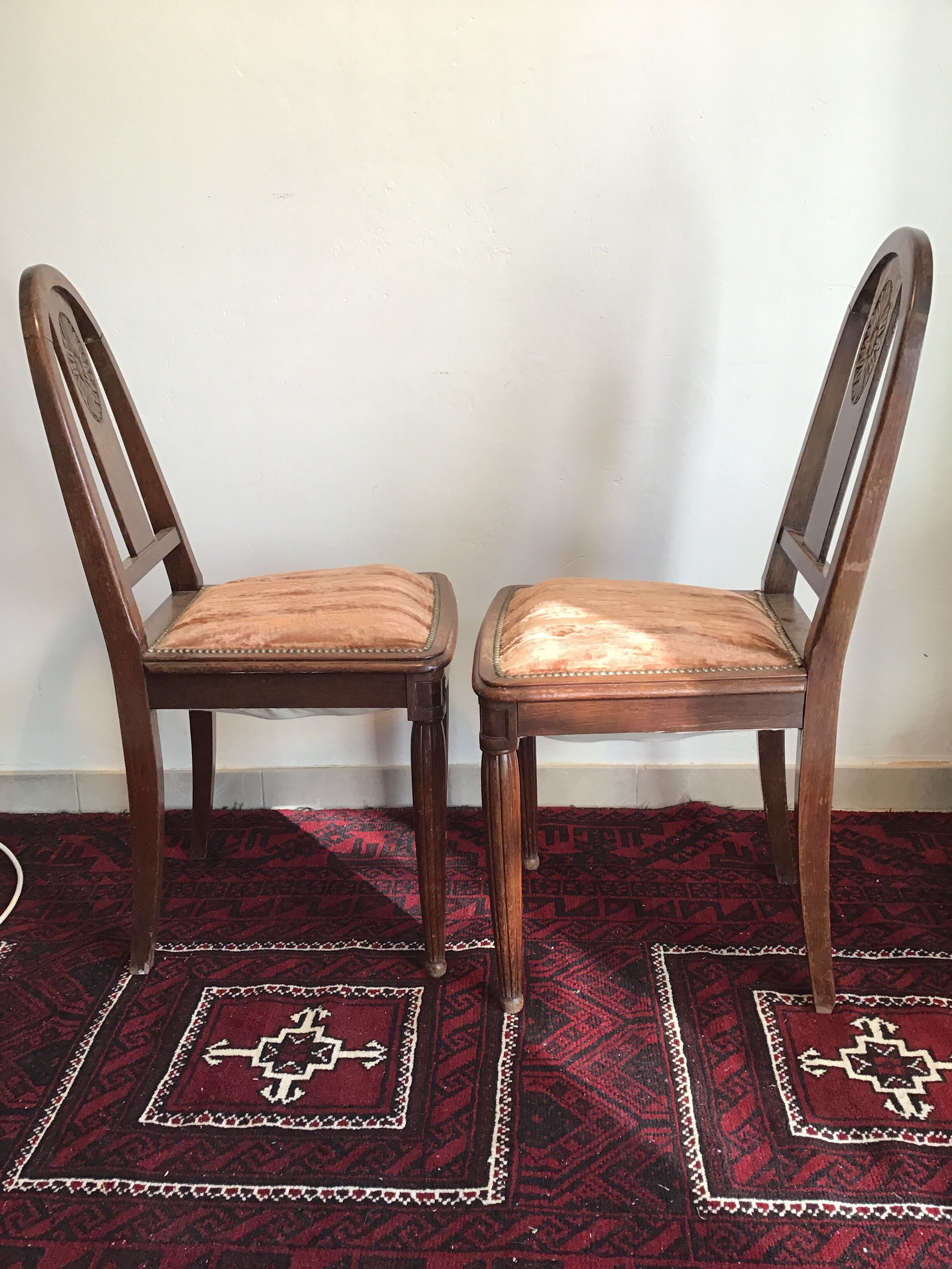 Pair of art deco mahogany chairs
