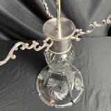 20th century crystal lamp with silver metal frame