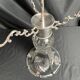 20th century crystal lamp with silver metal frame