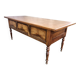 Solid cherry game table with 2 front drawers and panelled crosspieces.
