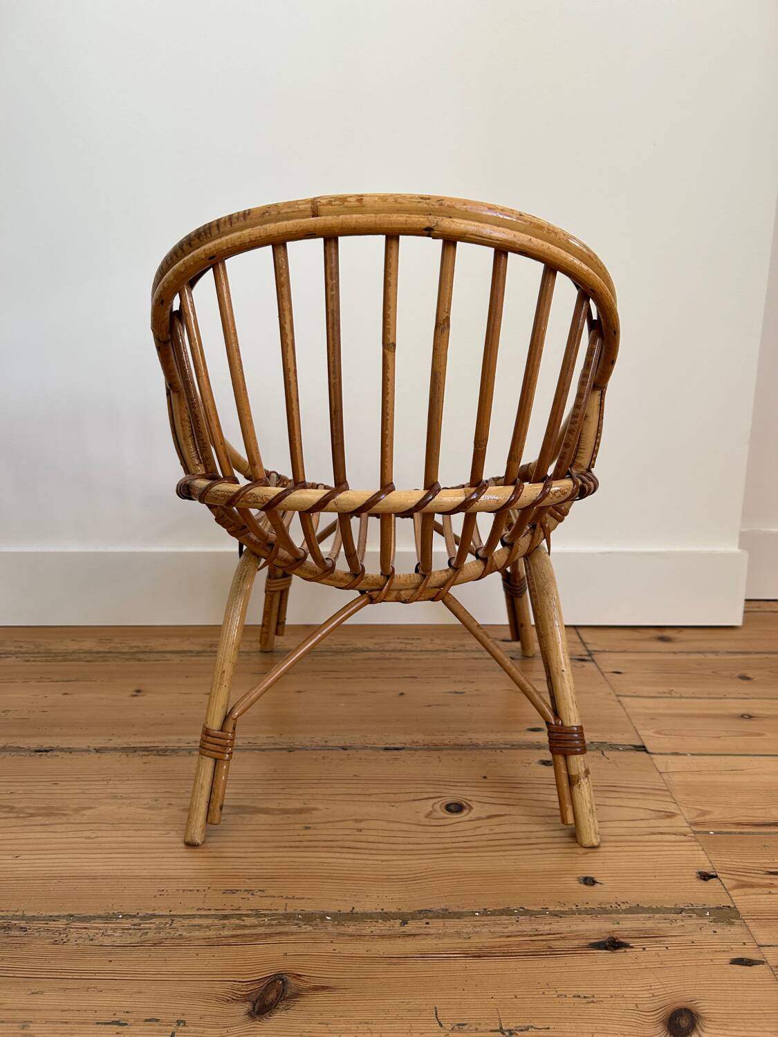 Vintage rattan armchair for children