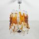 Murano Chandelier Amber and Clear Lava Mazzega Italian Mid Century 60s