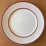 6 assiettes plates anciennes en faïence de Longchamp