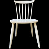 Series of 4 vintage solid wood chairs Scandinavian style