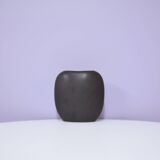 vase plat vintage noir mat