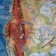 Vintage North America / Asia school physical map.