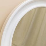 Round wall mirror by Carrara & Matta, white plastic bezel, Italian 1970s vintage
