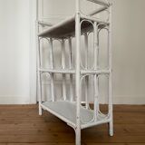Bookcase vintage rattan standing shelf