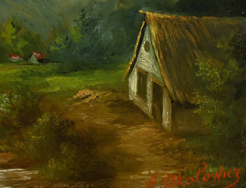 Huile sur Toile « Le Moulin » de N. Okolowicz – Début XXe