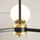 Mid-century italian brass and opaline chandelier