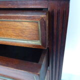 Old pair bedside table style Louis XVI mahogany marble