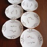 6 Limosa hard porcelain dessert plates (Limoges)