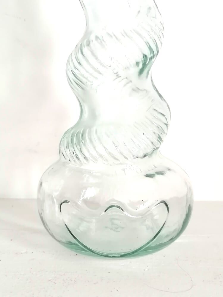 Duo of vintage Empoli glass decanters