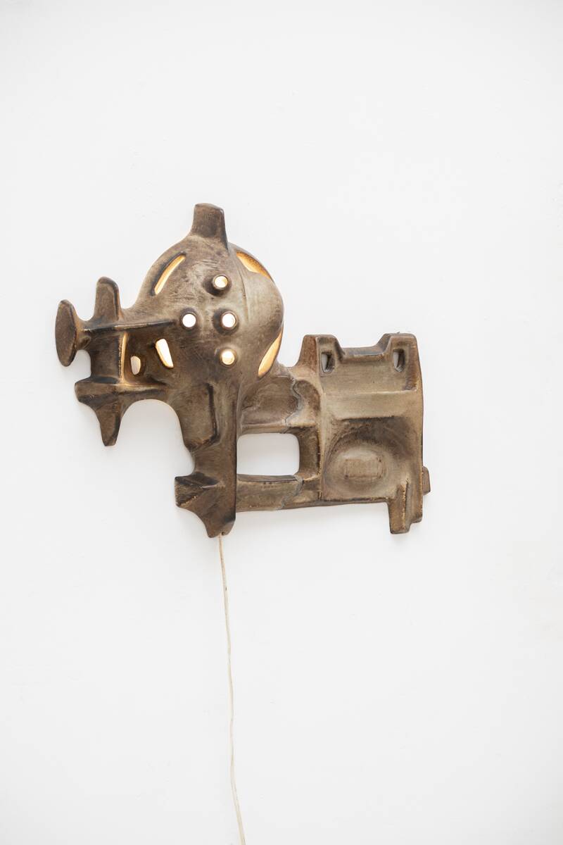 Brutalist wall lamp by Matt Camps for Loré Ceramics, the Netherlands, 1960s
