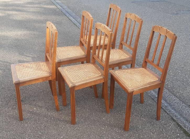 Lot de 6 chaises Art déco