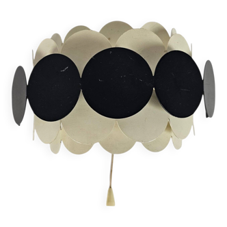 Doria Leuchten - white/grey metal - pull-cord wall lamp - W-Germany - 60s