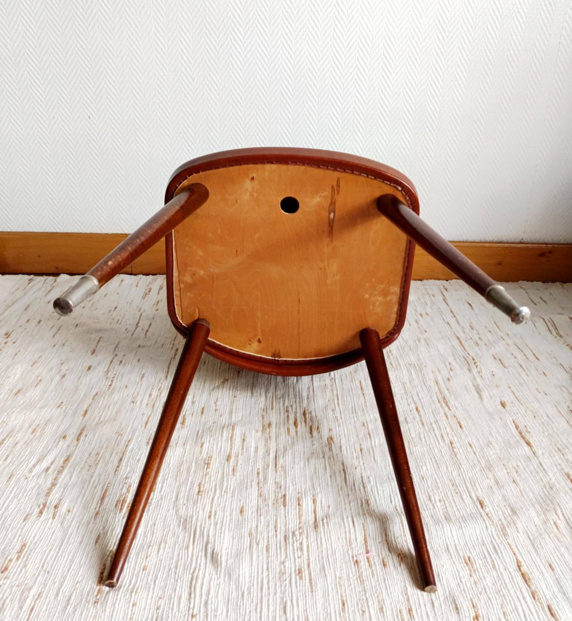 Pair of vintage vinyl chairs with splayed legs