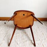 Pair of vintage vinyl chairs with splayed legs