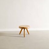 French Mid Century Wooden Berger Tripod Stool by Charlotte Perriand, 1960s