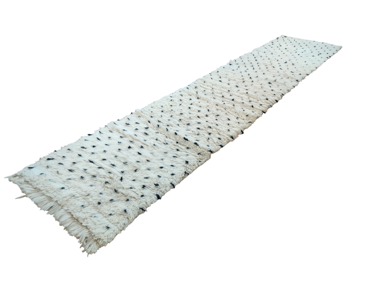 Berber runner rug with black dots