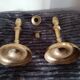 Pair of bronze church candlesticks