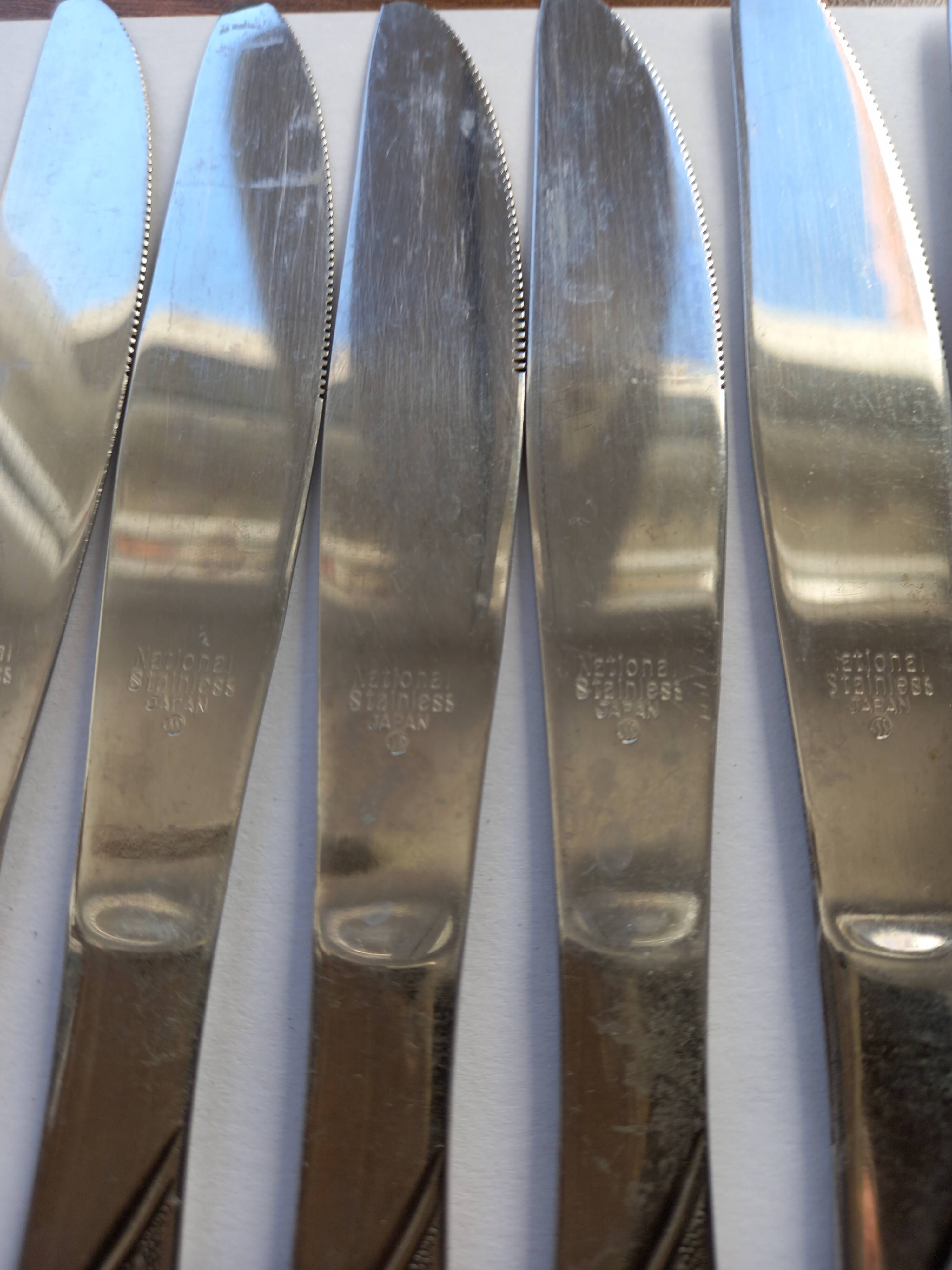 Set of 11 National Stainless knives (Japan)
