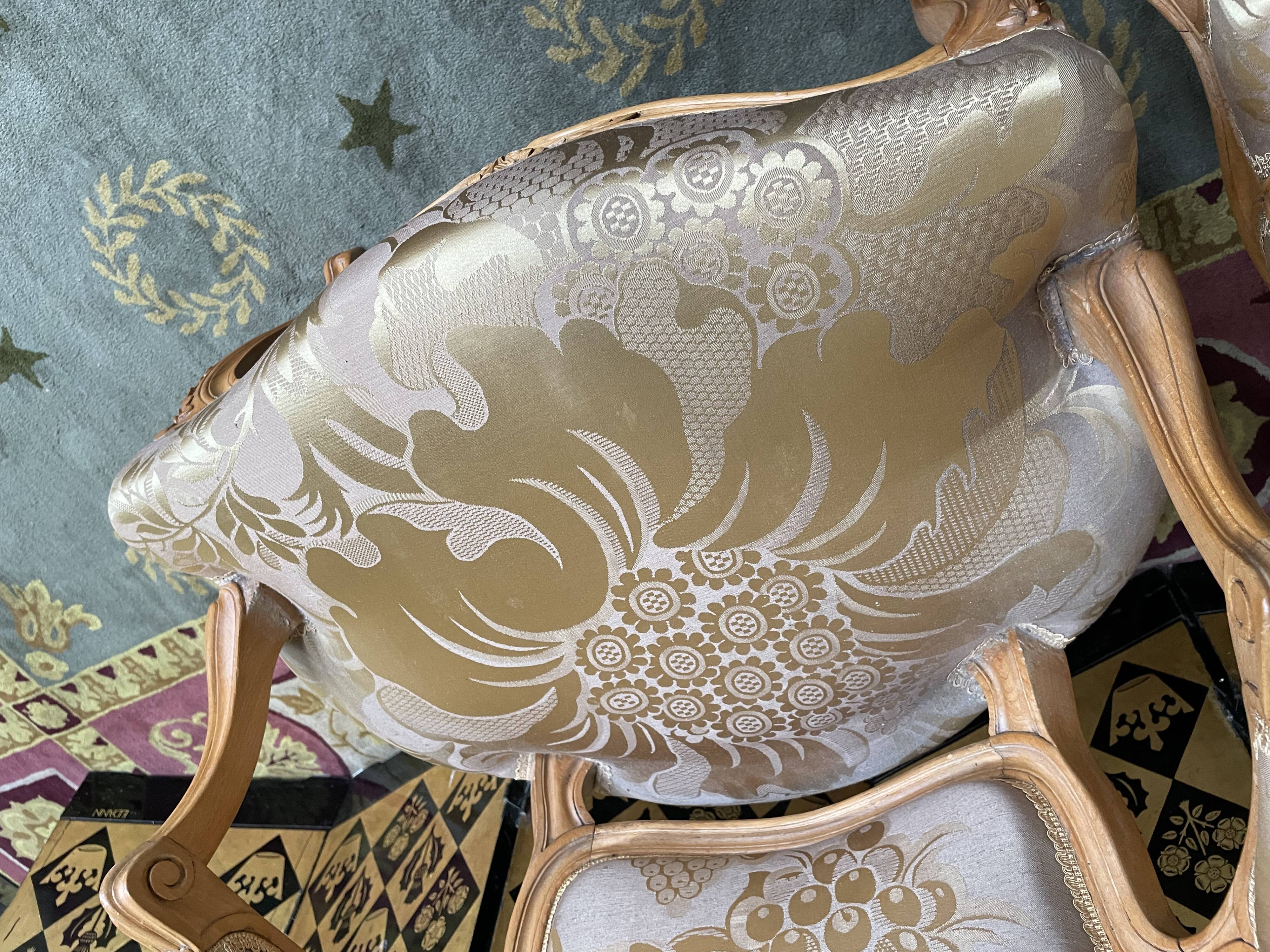 Pair of Louis XV style convertible armchairs