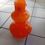 Vintage orange opaline glass pendant light, 1970s