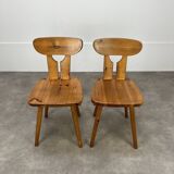 Chaises brutalistes pin massif style chalet