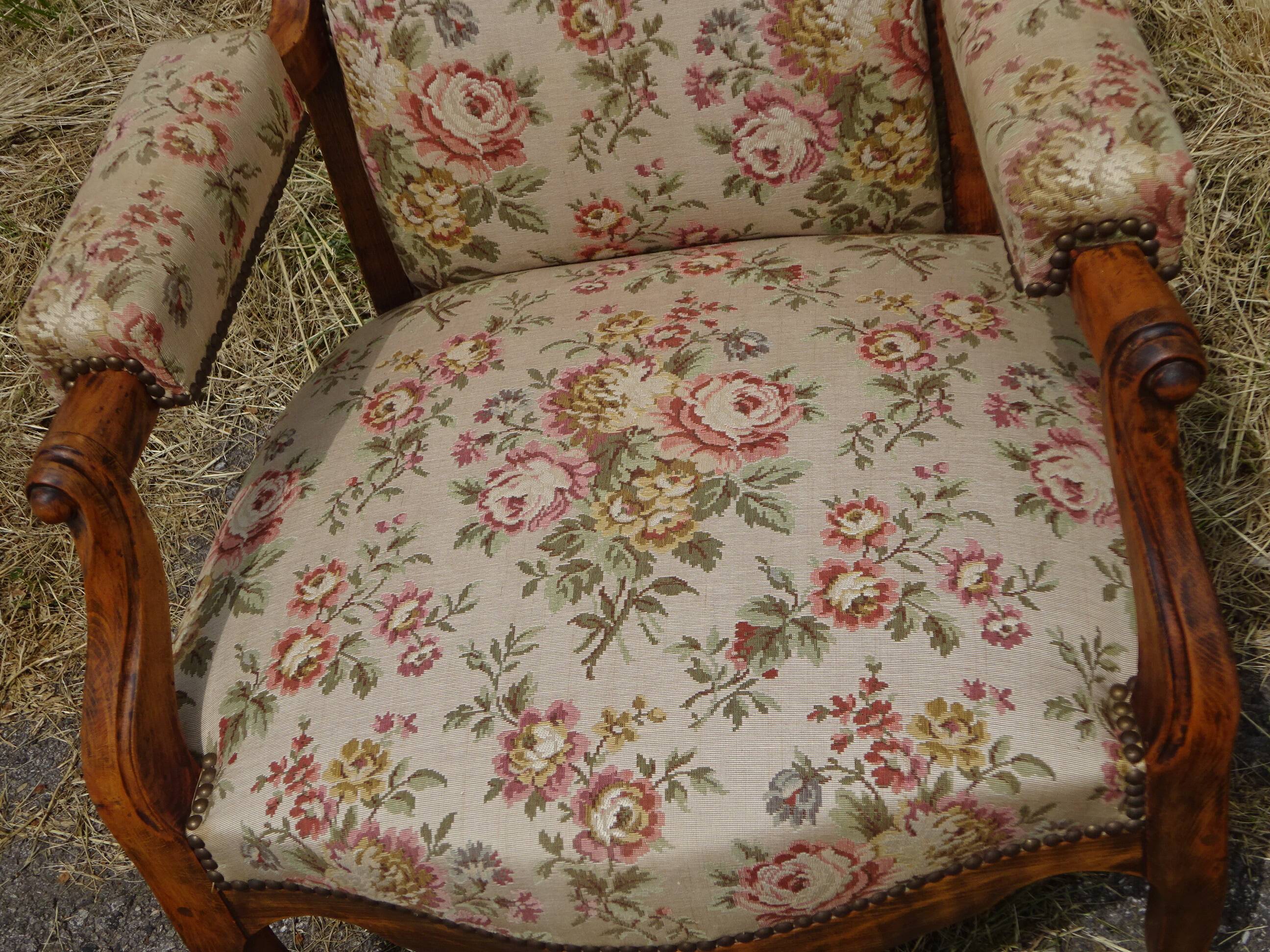 Antique Voltaire armchair with 4-position reclining backrest