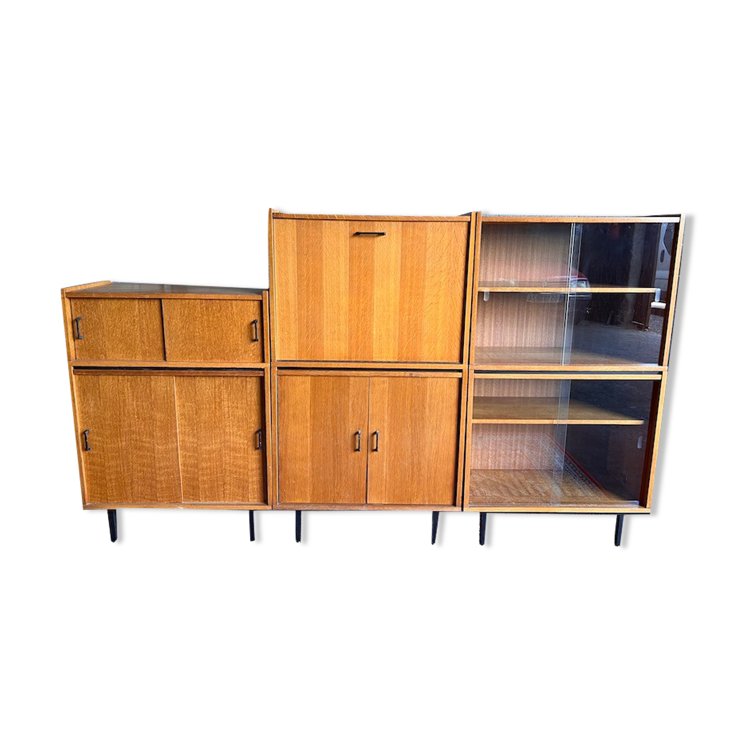 Modular vintage showcase library modernist style / Minvielle - 50s/60s