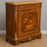 Support furniture in precious wood marquetry, richly decorated with floral marquetry.